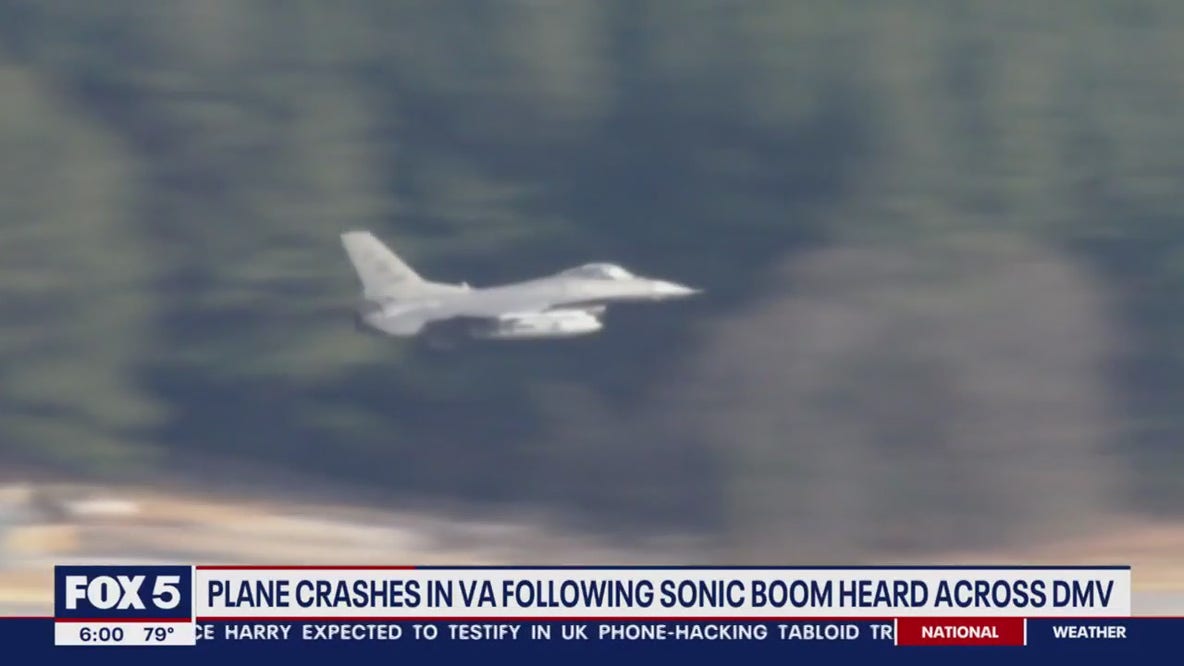 Jet crashes in Virginia following sonic boom heard across DMV